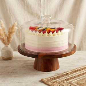 Handcrafted Natural Solid Wood Eco-Friendly <b>Cake</b> <b>Mold</b> Round Serving Platter Pedestal Base Home Kitchen Event Decor Good Price - Product Image 1