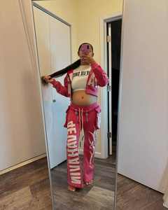 Custom Distressed <b>Embroidery</b> Zip up Hoodie Sweatpants <b>Set</b> Men's Manufacturer Tracksuit Rhinestone Sun Faded Acid Wash Sweatsuit - Product Image 5