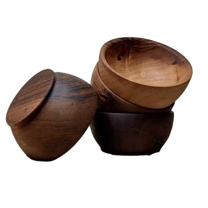 Tazón de Madera de Mango Hecho a Mano de la Mejor Calidad, Acabado con Vetas Hermosas y Tazones de Madera de Acacia Redondeados y Lisos para Ensaladas - Product Image 1