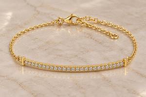Pulsera de tenis clásica de plata de ley 925 chapada en oro con diamantes brillantes cultivados en laboratorio para uso diario unisex, regalo de boda - Product Image 3