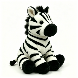 Peluche de cebra, peluche de cebra blanco y negro, muñeco de peluche de cebra sentado, peluche de cebra - Product Image 4