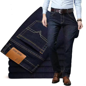 Customized Wholesale <b>Men</b> Jeans Y2K Washed Blank Plain Cotton Spandex Denim Pants Slim Washed <b>Stretch</b> 5 Pockets Straight Jean - Product Image 5