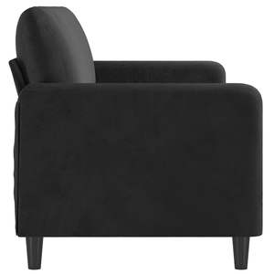 Sofá de 3 Plazas en Terciopelo Negro, Metal y Textilene con Espuma Resistente, Mueble Grande para Sala de Estar - Product Image 4