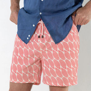 Shorts de bain pour hommes, décontractés, séchage rapide, cordon de serrage à la taille, poches latérales, impression par sublimation, polyester, plage, surf, sports nautiques - Product Image 4
