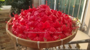 ดอกชบาประดิษฐ์สีเหลือง ผ้าปักลายดอกไม้ ช่อดอกไม้ประดับตกแต่งสำหรับงานแต่งงาน งานปาร์ตี้ และงานอีเว้นท์ - Product Image 3