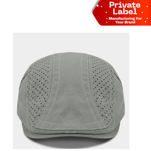 Casquette plate en coton et lin respirante pour la conduite, protection solaire, vente en gros d'usine, conception personnalisée, mélange de lin, douce et respirante - Product Image 1