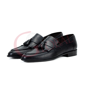 Mocassins à pampilles pour hommes en cuir, chaussures habillées à enfiler, style mocassin, pour affaires, luxe, créateur, bureau, mariage, mode - Product Image 2