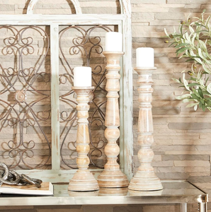 Portavelas de Madera Blanca Ecológico Hecho a Mano de Estilo Lujoso con Impresión Clásica en Letterpress, Acabado Pulido, Aromático, para Hogar y Restaurante - Product Image 1