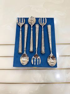 Juego de Cuchara y Tenedor de Plata Alemana, Plateado en Platino, Cubertería Vintage, Regalos para la Mesa - Product Image 3