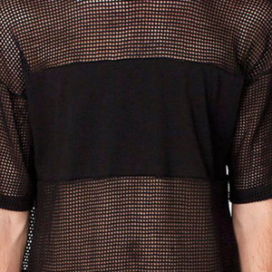 Men's Mesh Shirt Half Sleeve Workout <b>Fishnet</b> O Neck Outdoor Adult Club Men's Mesh Shirt With Custom Size Wholesale Price - Product Image 4