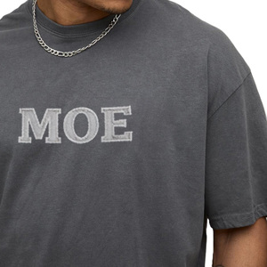 Camiseta de Algodón Lavado para Hombre, con Logotipo Estampado en Relieve, Corte Holgado, Estilo Urbano, Manga Corta, Venta al Por Mayor OEM - Product Image 3