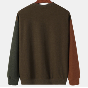 Suéter Casual de Punto para Hombre, Color Verde Oliva, Cuello Redondo, Corte Regular, Manga Larga, 100% Algodón - Product Image 1