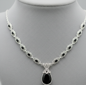 Elegante Collar con Colgante de Perla de Ónix Negro, Plata de Ley 925, Chapado en Oro de 18K, para Mujer, Ideal para Cócteles y Eventos Nocturnos - Product Image 2