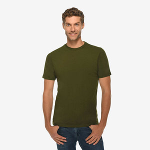 T-shirt classique bio en coton marron cannelle uni à manches courtes pour homme - Product Image 3