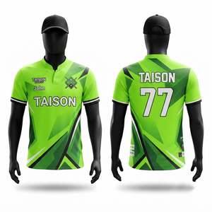 เสื้อสนุกเกอร์ผู้ชายแบบสั่งทำพิเศษ 160 GSM โพลีเอสเตอร์อินเตอร์ล็อคคุณภาพพรีเมียม ดีไซน์แผงสีเขียวแบบซับลิเมชั่น โลโก้สั่งทำ ชุดทีม - Product Image 1