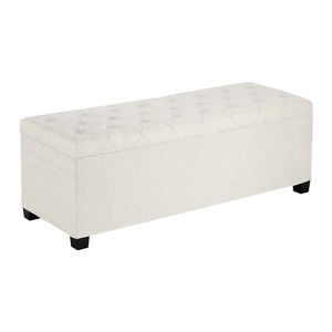 Button-Tufted Beige Linen <b>Bed</b> Ottoman Flip-Up Storage <b>Chest</b> Metal Frame Upholstered <b>End</b> Bench for Bedroom Living Room Entryway - Product Image 1