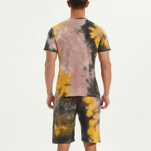 Men's Summer Casual 2-Piece Cotton Terry Fabric <b>Sets</b> with Custom Logo-Shirts and Shorts - Product Image 2