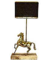Lampe de table Golden Horse avec abat-jour rectangulaire en tissu noir, éclairage décoratif contemporain pour chambre à coucher