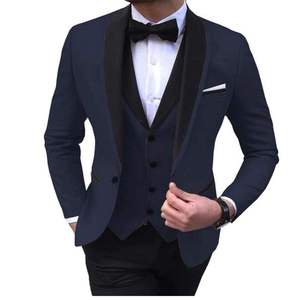 Costumes de smoking unis pour hommes, couleur violet uni, à double boutonnage, en polyester, avec blazer et pantalon formels, vente en gros - Product Image 2