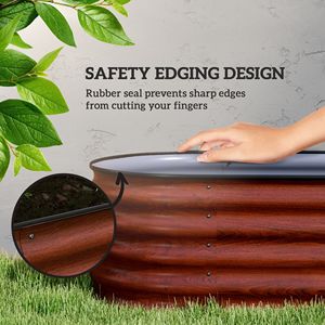 Kit per Aiuola Rialzata in Metallo Zincato 7.9 X 2 X 1.4 Marrone con Bordo di Sicurezza per Costruzioni da Giardino - Product Image 6