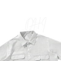 Chemise blanche à manches courtes personnalisable pour homme, 100% coton, logo sur le devant, fabrication OEM/ODM, design tendance avec poche utilitaire