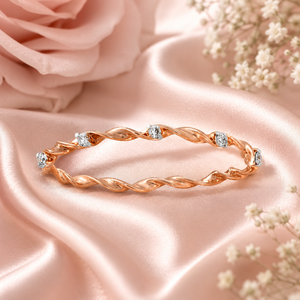 Anillo de Diamante Cultivado en Laboratorio con Corte Redondo y Diseño de Cuerda Trenzada para Mujer, Oro de 10K, 14K, 18K, Plata 925, Plata 935, Joyería Fina - Product Image 1
