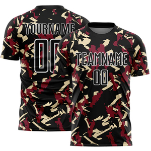 ชุดฟุตบอลลายพรางคุณภาพสูง ผ้าโพลีเอสเตอร์อินเตอร์ล็อค 240 GSM พร้อมบริการสกรีนชื่อและหมายเลขตามสั่ง - Product Image 3