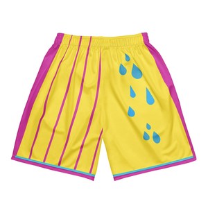 New Style Men Casual Sports Custom Design Double <b>Layer</b> Men's Yellow Mesh Shorts - Product Image 2