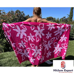 Luxury Custom Tahitian Pareo <b>Beach</b> Sarong Tropical Wrap Fiji Samoa Bora Bora OEM ODM Fabric Manufacturer India - Product Image 1