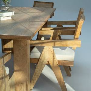 Table à manger en bois d'acacia Vandana Aureo Arista avec un design contemporain solide et fait main - Product Image 5