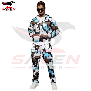 Ensemble sweat à capuche zippé et pantalon de survêtement pour homme, personnalisé, nouvelle tendance, très demandé, durable, style streetwear, imprimé, avec poches. - Product Image 6