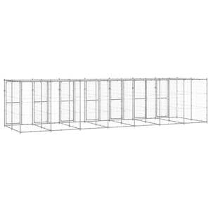Enclos pour chien en acier galvanisé argenté Tough PE de 182,7 pieds carrés, mobilier de patio pour votre ami à fourrure - Product Image 4