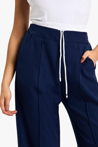 Pantalon de survêtement large pour femme, 100 % coton, taille élastique, matière respirante, logo personnalisé - Product Image 6
