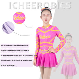 Ensemble d'uniformes de cheerleading personnalisés pour femmes, haut à manches longues, jupe, tissu en spandex/polyester 300g, OEM HAMID HAROON PRO WEAR HH-SW-1516 - Product Image 3