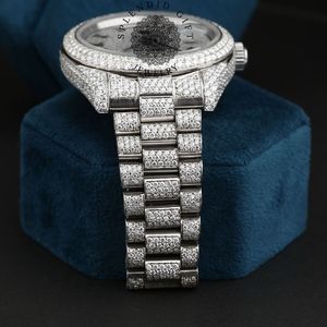 Reloj de Diamantes de Lujo Splendid Gift Jewelry, 28 mm, Moissanita/Brazalete de Plata, Cuarzo Analógico, Movimiento ETA, Esfera con Números Romanos, Zafiro - Product Image 3