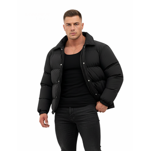 Chaqueta acolchada extragrande para hombre, abrigo de invierno cálido con cierre de botones a presión, abrigo acolchado grueso, ropa de calle informal - Product Image 4