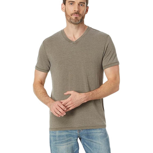 T-shirts personnalisés pour hommes à col en V, manches courtes, pull-over, respirants et confortables, service OEM en gros - Product Image 1