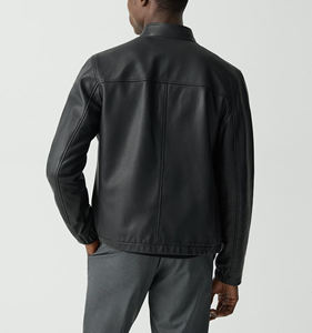 Chaquetas de cuero negro para hombre, chaquetas de cuero PU de alta calidad con textura suave, las mejores chaquetas de material para hombre - Product Image 3