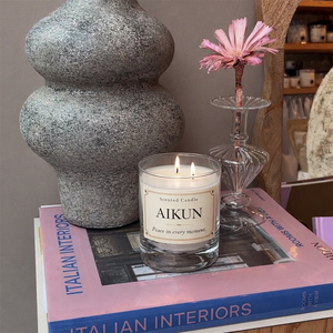 เทียนหอมกลิ่นดอกส้มในขวดแก้วหรูหราพร้อมฉลากส่วนตัวแบบกำหนดเองของ AIKUN สำหรับใช้ในบ้าน งานแต่งงาน และสร้างบรรยากาศหอมละมุน - Product Image 2