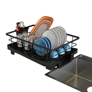 Escurridor de Platos de Plástico de Dos Niveles, Organizador de Platos Rectangular, Tipo Minimalista, Apilable - Product Image 4