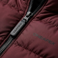 Veste matelassée bordeaux pour homme, manteau d'hiver matelassé, fermeture éclair intégrale, col haut, veste chaude pour l'extérieur, ONEAPEX OEM en gros