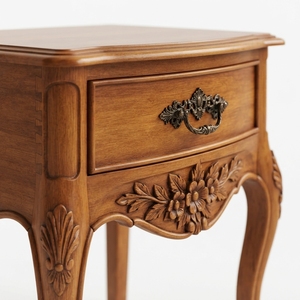 Rustic Solid Wood Nightstand 2 Drawer <b>Bedside</b> <b>Table</b> Vintage Bedroom Furniture - Product Image 3