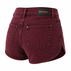 Shorts décontractés pour femmes à taille élastique, délavés à l'acide, 100 % coton, écologiques, faible MOQ, dernier design, vente chaude, respirants, marque privée - Product Image 4
