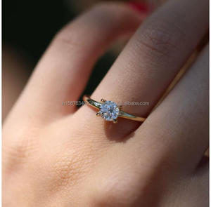 IGI/GIA Lab Grown Cut Diamond Vintage 14K Anillo de boda/compromiso amarillo Unisex Oro blanco fino para fiesta de aniversario-Worthy - Product Image 4