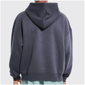 Men's Oversized Hooded Fleece Sweatshirt Solid Color Casual Pocket Design Regular Fit Autumn Wear 100% Cotton Knitted Style - Product Image 6