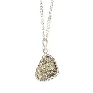 Collection de pendentifs féeriques en pyrite dorée scintillante, polie, énergie de guérison, pierres précieuses naturelles, accessoires de mode - Product Image 3