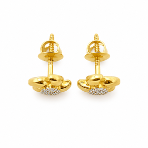 Namivaa Floral <b>Stud</b> <b>Earrings</b> for Women High Polish Bezel Setting Daily Wear Party Wedding Jewelry Gift - Product Image 5