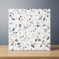 Terazzo Carrelage de sol en terrazzo noir blanc 300x300mm Design époxy mat bon marché
