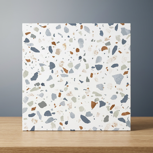 Terazzo Carrelage de sol en terrazzo noir blanc 300x300mm Design époxy mat bon marché - Product Image 6