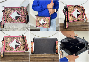 Bolso de mano mini de cuero genuino repujado 2026 al por mayor, hecho a mano, premium, lindo, rosa, con correa ajustable, tipo bandolera - Product Image 3